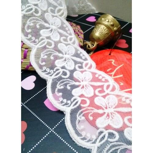 Free shipping Fashion white cotton embroidered lace,6cm width,XERY18