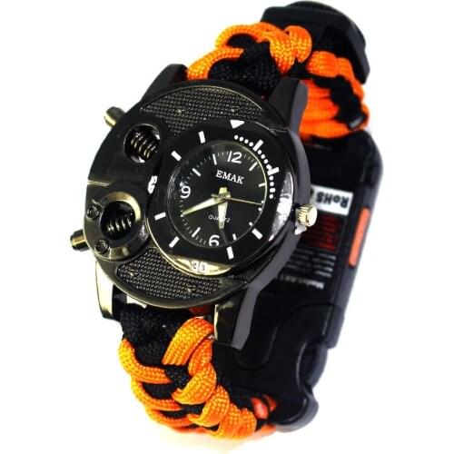 A339 Outdoor survival nylon seven-core umbrella rope braided watch camping lighting purple light compass survival climbing watch