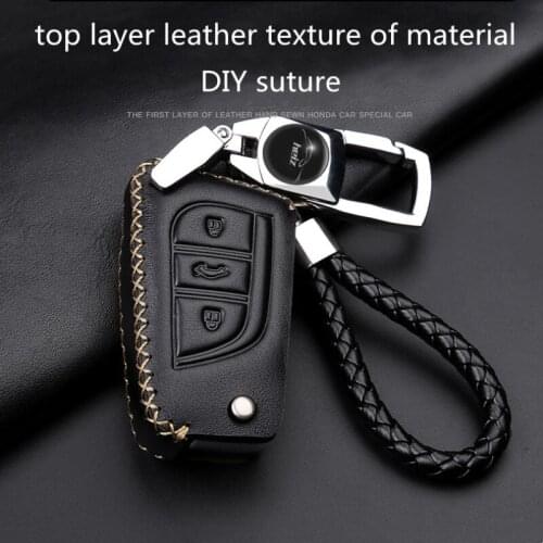Applicable to Toyota Corolla Camry CROWN LEVIN REIZ highlander RAV4 genuine leather Car Key Case Cover Shell Bag