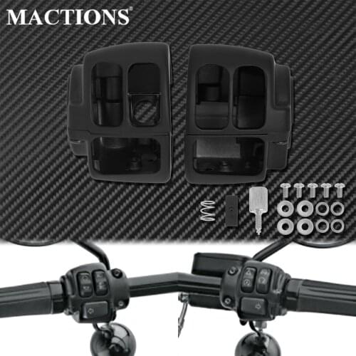 Motorcycle Black Switch Housings Handlebar Hand Controls Cover For Harley Sportster Dyna Softail Super Glide Street Bob Breakout