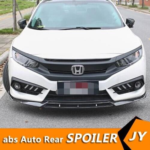For Honda Civic Body kit spoiler 2015-2018 For Civic 3DC ABS Rear lip rear spoiler front Bumper Diffuser Bumpers Protector