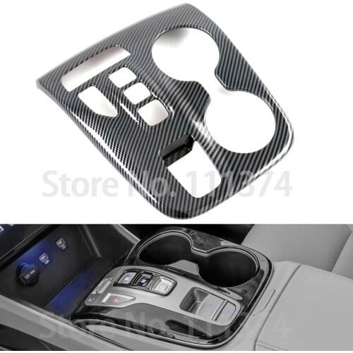 Carbon Look Central Control Gear Shift Box For Hyundai Tucson 2021 NX4 Water Cup Frame Car ABS Styling Decoration Accessories
