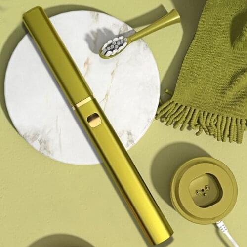 Electric toothbrush rechargeable waterproof sonic couple set with dust cover USB Automatic Tooth Brush Avocado Green