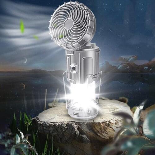 Solar Electric Fan Camping Lamp Hand Pull Switch Camping Lamp Lithium Battery Dry Battery Powered Horse Lamp