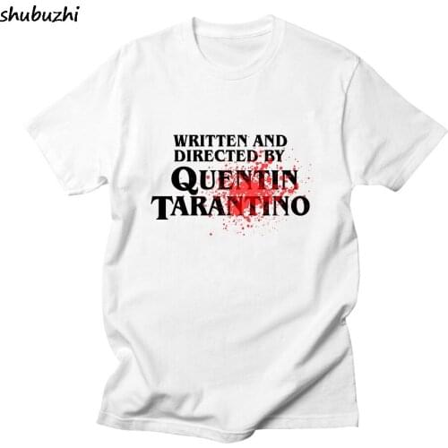 Written and Directed By Quentin Tarantino mens T Shirts for men Summer New European Style Fashion White T Shirt men Cotton