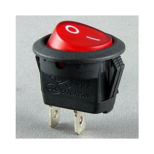 Circular rocker switch KCD8B 11 6A 2 feet without lights red button
