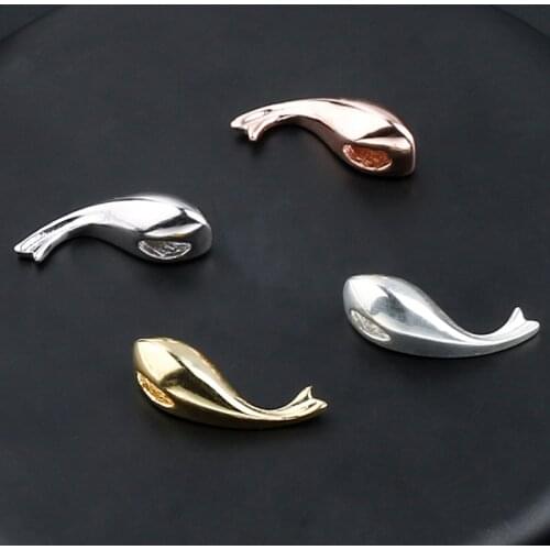 925 Sterling Silver Exquisite Handwork Fashion Whale Charms Necklace Bracelet Beaded S925 Silver Pendants DIY Jewelry Making
