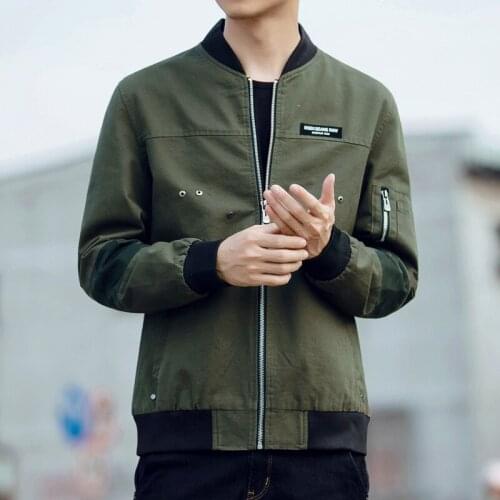 YuWaiJiaRen Spring Autumn Mens Bomber Jackets Fashion Casual Thin Cotton Outerwear Streetwear Jacket Coat