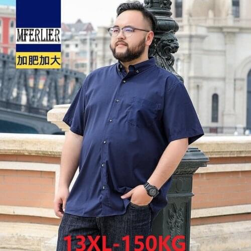 Summer men wedding shirts short sleeve dress shirt formal office plus size 8XL shirt 9XL 10XL 12XL shirts Business blue purple