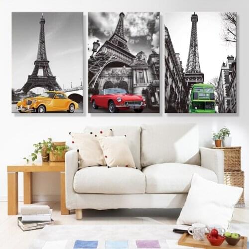 Modular paintings posters and prints nordicA famous European building flowers art canvas flower decoration wall pictures posters