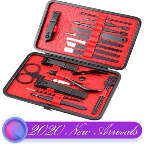 Set for Manicure Pedicure Set Nail Art Tools Clipper Nippers Toe Cuticle Cutter Pusher Scissors Tweezer Kit for Hand Foot Care