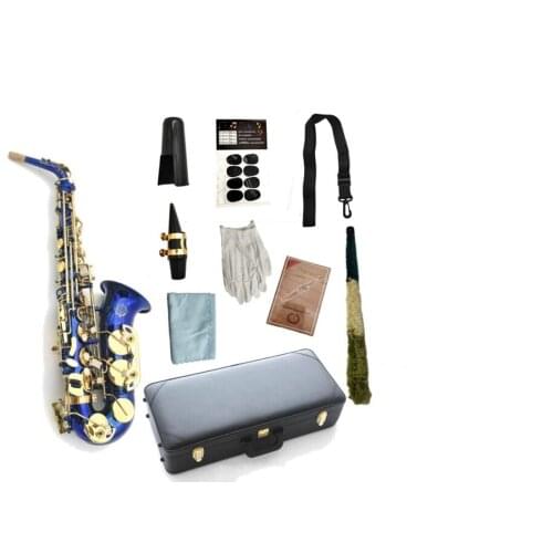 New Arrival SUZUKI Alto Saxophone Eb Tune Blue Body Nickel-Plated Professional Musical Instrument With Case Free Shipping