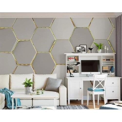 Beibehang behang Custom Geometry Abstract Gold Line Stripe TV Sofa Wallpaper Home Decor Living Room Bedroom Mural 3d Wallpaper