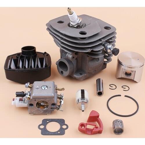 47MM Cylinder Piston Carburetor Air Filter Bearing Kit For HUSQVARNA 359 357 357XP Chainsaw Parts Zama C3-EL18B Carb 537157302