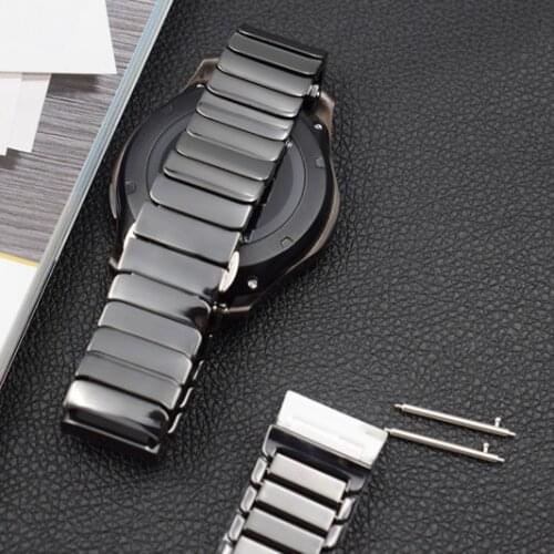 Real Ceramics Watch Band For Samsung Galaxy Watch 46mm 42mm Gear S3 22mm Strap For Huawei GT Watch 2 Classic 20mm Wrist Bracelet