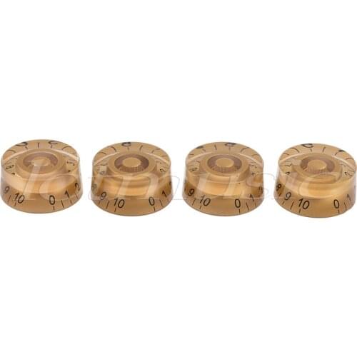 Electric Guitar Speed Control Knobs for Electric Guitar Gold with Black Numbers Pack of 4