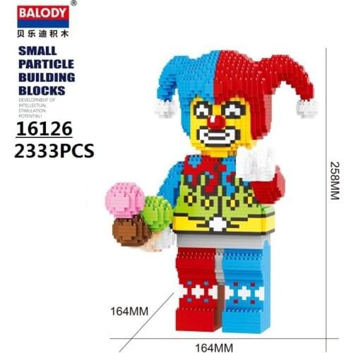Balody Assembly Mini Blocks Cartoon Building Toy Cute Clown Model Educational Blocks Fun Joker Brinquedo Toys for Children 16126
