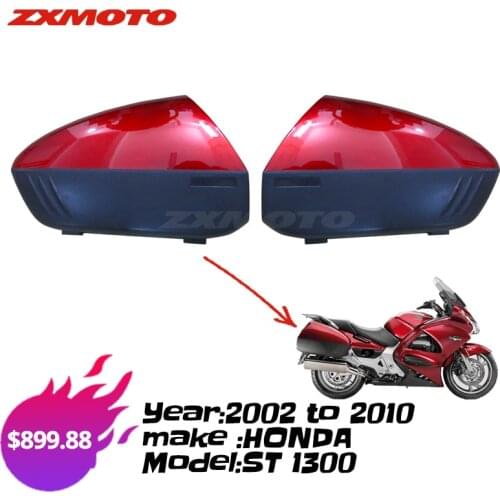 ZXMOTO Motorcycle Saddlebag Luggage Trunk Saddle Bags Side Case Boxes Side Bag For 2002 to 2010 Honda ST1300 Red Left And Right