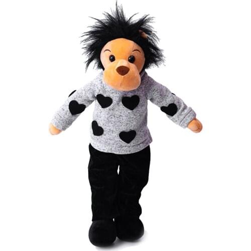 Kawaii Cartoon Lion Doll Wearing Clothes Mino Lion Plush Toy Animals Simulation Doll Sleeping Pillow for Give Boys Gifts