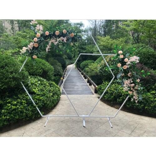 Wedding arch diamond metal frame Party Decoration Background Wedding Props balloon Arch kit Flower Outdoor Lawn Road Guide