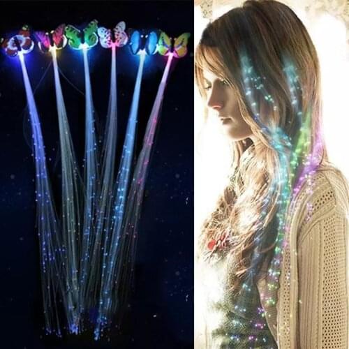 Balleenshiny LED Flashing Hair Braid Glowing Luminescent Hair Accessories Hairpin Novelty Toys New Year Party Christmas Gift