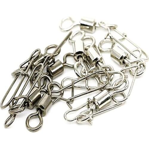 Eight ring connector 50pcs Stainless Steel Snap Rotary ring reinforced pin fishing gear fishing tackle accessories