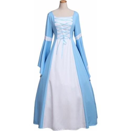 Womens Custom Made Dress Vintage Adults Dress Costume Cosplay Blue Medieval Victorian Dress Cosplay for Carnival Party