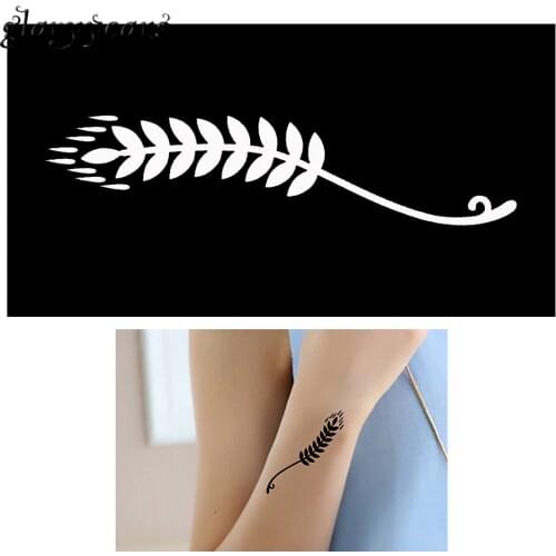 1 Sheet Creative Leaf Design Small Indian Henna Tattoo Stencil Female Hand Body Paint Art Mehndi Tattoo Template Sweatproof G143