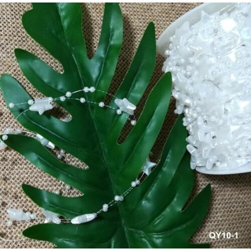 1M Star Star Lace Crystal Beads Sequin Fabric White Beaded Trim Ribbon Sewing Applique Collar Guipure Doll Decor Accessories