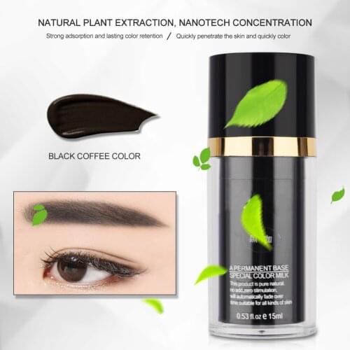 15ML/Bottle Black Coffee Makeup Tattoo Pigment Natural Plant Microblading Pigment Ink Semi-permanent Eyebrow Lips Eye Line Color