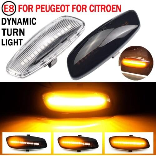2Pcs Dynamic LED Side Marker Lights Turn Signal Light Blinker For Citroen C3 C4 C5 DS3 DS4 For Peugeot 207 308 3008 5008 RCZ