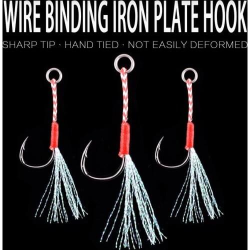 20pcs Fishing Hooks Set for Jigs Barbed Single Circle Carp Hook With Thread Feather Roped Sea Fishhook Fly Fishing Tackle