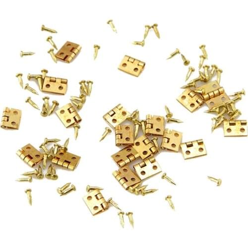 20pcs Mini Metal Hinge Golden for 1/12 House Miniature Cabinet Furniture Brass Hinge Dollhouse Miniature Cabinet Closet