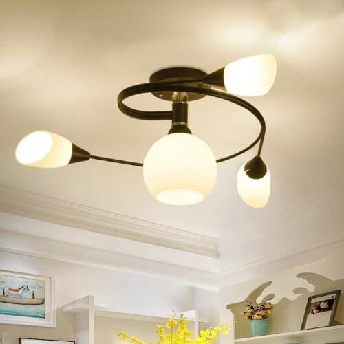 2018 Vintage Ceiling Lights For Home Lighting Luminaire Multiple Rod Wrought Iron Ceiling Lamp E27 LED Bulb light AC 85-265V