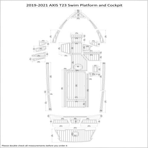 2019-2021 AXIS T23 Swim Platform and Cockpit Pad Boat EVA Teak Decking 1/4" 6mm