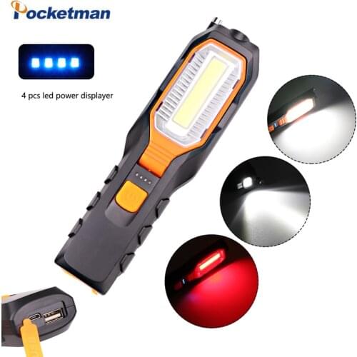 5000LM LED Worklight Portable USB Rechargeable Power Output Torch Flexible Magnetic Inspection Lamp Flashlight Emergency Light