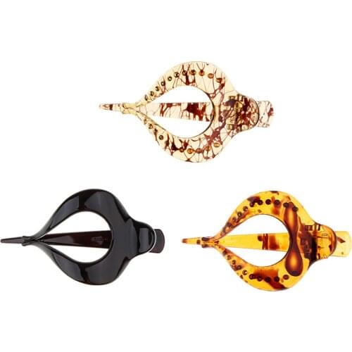 3 Pieces Large Heart Acrylic Hair Claw Banana Clip Clamp Accessories for Women