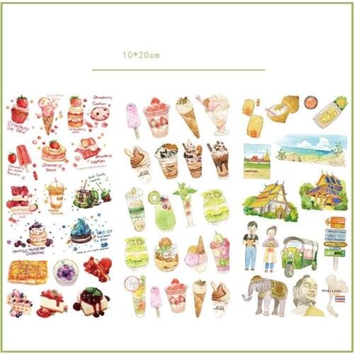 3pcs/lot Delicious Bangkok Food Journal Decorative Stickers set Scrapbooking Stick Label Diary Stationery Album Stickers