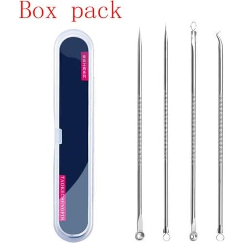 4pcs/set Blackhead Comedone Acne Pimple Blackhead Remover Tool Spoon for Face Skin Care Tool Needles Facial Pore Cleaner