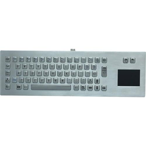 67 Keys Desktop Custom Rugged Stainless Steel Industrial Keyboards 67 Keys Desktop Metal Keyboard With Touchpad