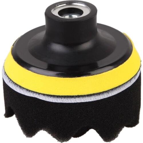 7 pieces of 3 inch polishing pad car car polishing wheel waxing sponge kit + M14 drill bit adapter threaded wheel kit buffer