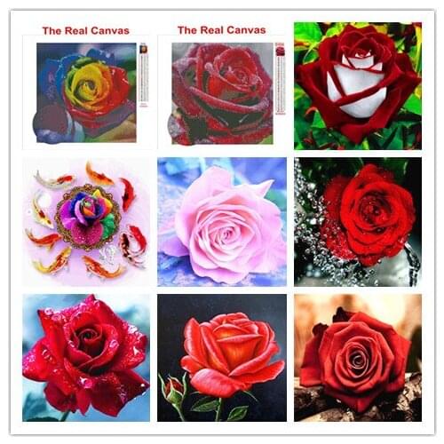 DIY Diamond Embroidery Flowers Handmade Diamond Painting Rose Picture Of Rhinestones Mosaic Home Decor Crafts Gift 30cmx30cm