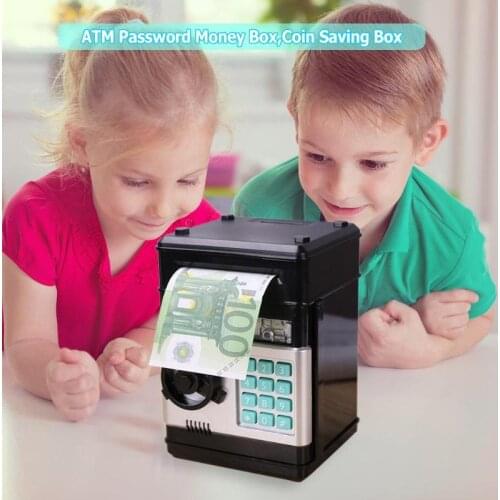 Automatic Piggy Bank ATM Password Money Box Cash Coins Saving Box ATM Bank Safe Box Deposit Banknote Kids Birthday Gift Dropship
