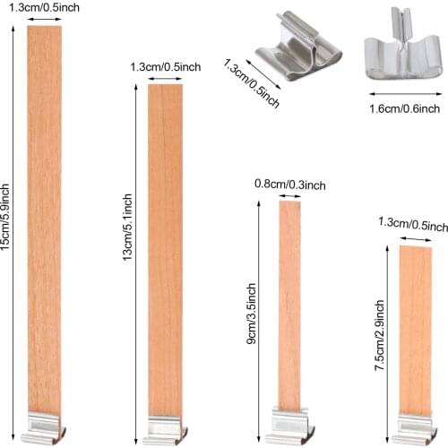 Smokeless Natural Wooden Candle Wicks Making with Iron Stand Cores for DIY Craft