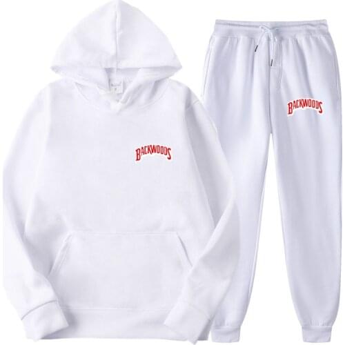 Brand Backwoods Mens Set Fleece Hoodie Pant Thick Warm Tracksuit Sportswear Hooded Track Suits Male Sweatsuit Tracksuit