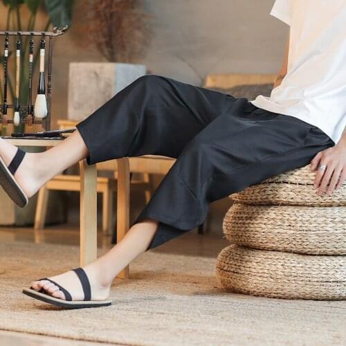 Casual Men Solid Color Summer Wide Leg Harem Pants Mens 2020 Jogger Trousers Male Big Size Harajuku Style Loose Sweatpants 5XL