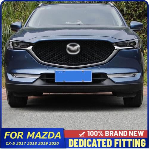For Mazda CX-5 2017 2018 2019 2020 Car Body Head Foglight Frame Cover ABS Chrome Front Fog Lamp Cover Strips