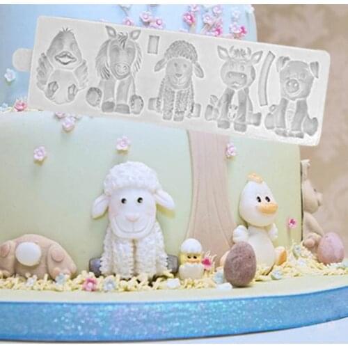 Farm Animals Molds Fondant Cake Decorating Tools Silicone Molds Sugarcrafts Chocolate Baking Tools for Cakes Gumpaste Form