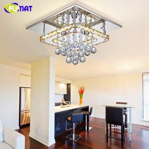 FUMAT Modern Led Ceiling Lights Lustre K9 Crystal Light Fitting For Corridoir Living Dining Room Dimming Crystal Ceiling Lamps