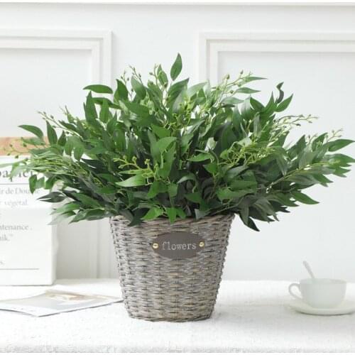 Artificial Plants Willow Leaves Branches Home Garden Decoration Artificial Fake Silk Eucalyptus Grass Plants Wedding Decors